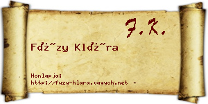 Füzy Klára névjegykártya