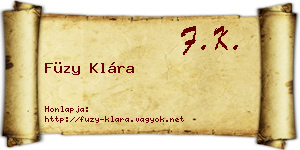 Füzy Klára névjegykártya