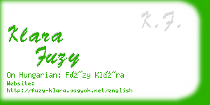 klara fuzy business card